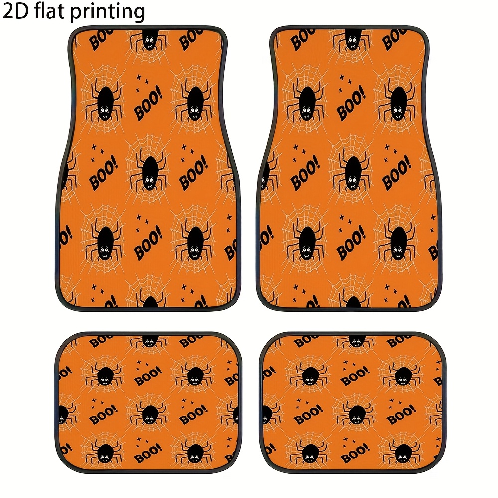 Interior Design Web Free - 4 stuks autovloermatten, Halloween spinnenwebdesign, universele