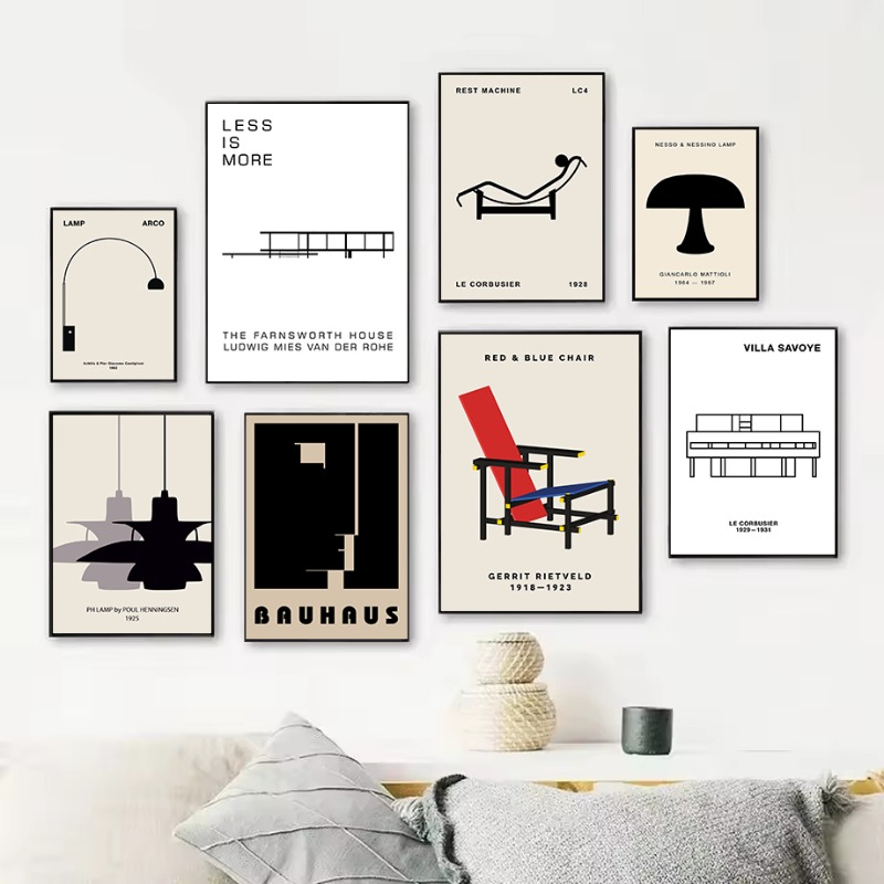 Interior Design Studio - Klassieke Farnsworth House Bauhaus Design abstracte