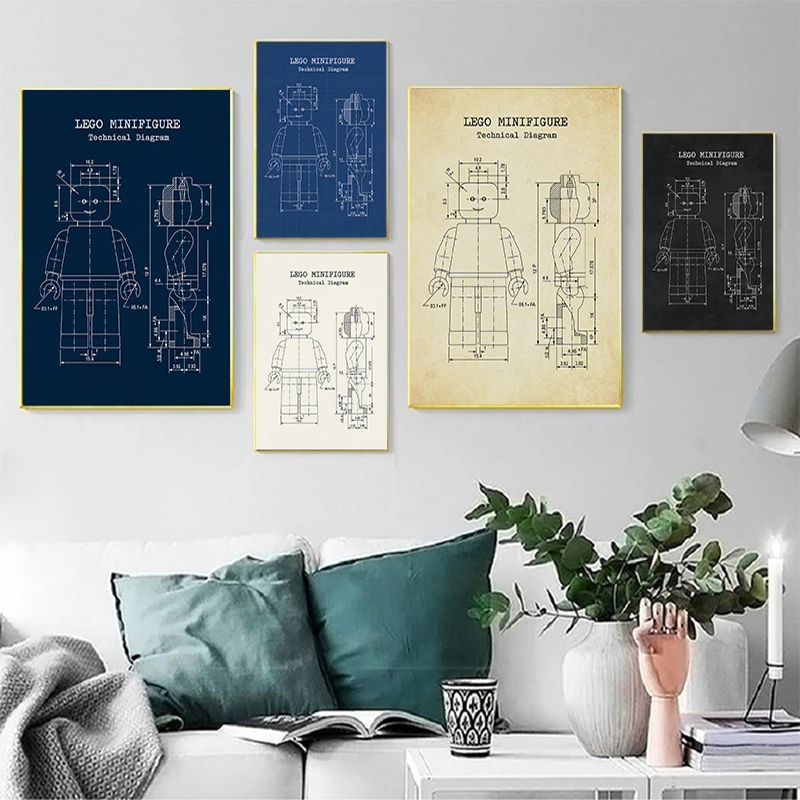 Interior Design Studio - Legos Man Patent Vintage Poster, Speelgoed