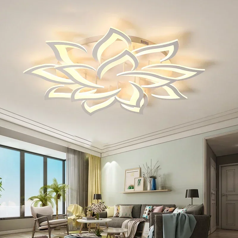 Interior Design Kitchen And Living Room - Designer LED-bloemblaadjeskroonluchter Woonkamer Slaapkamer Keuken Moderne