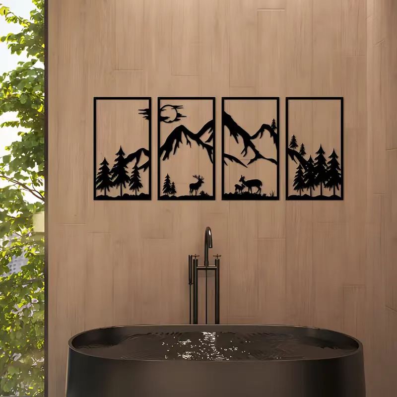 Interior Design Luxury House - nq-2025 Nieuwe Luxe Metalen 111x43cm Wanddecoratie