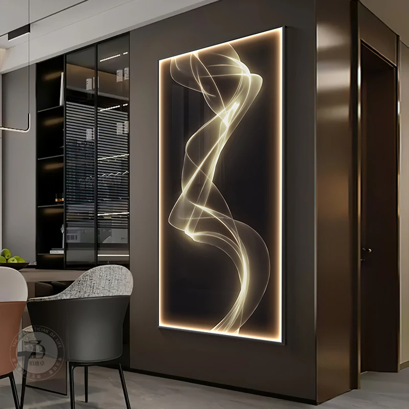 Interior Design Kitchen And Living Room - Moderne Lijn Wandlamp Ontwerper Led Licht
