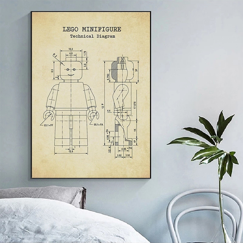 Legos Man Patent Vintage Poste - Interior Design Studio recensie en prijs