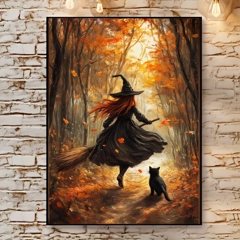 Retro Halloween Herfst Heks Op - Interior Design Living Room recensie en prijs