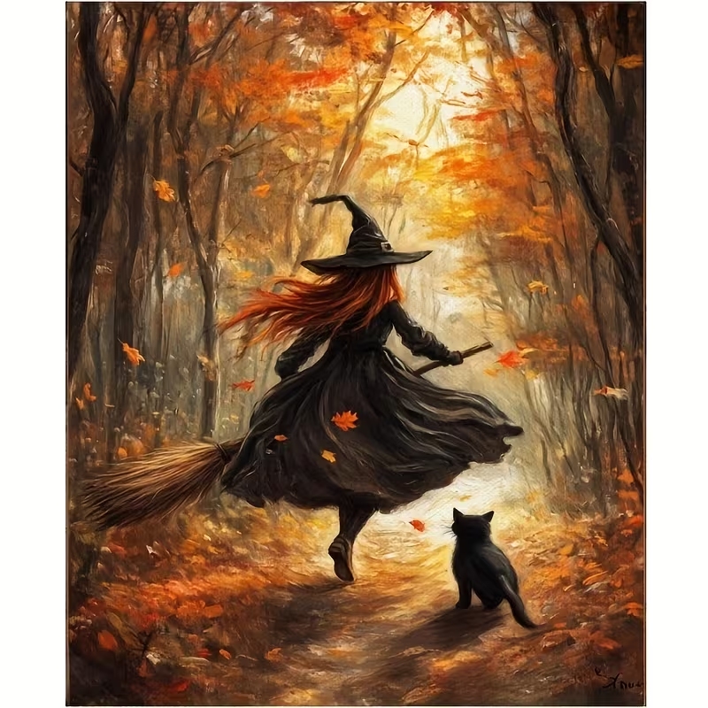 Retro Halloween Herfst Heks Op - Interior Design Living Room recensie en prijs