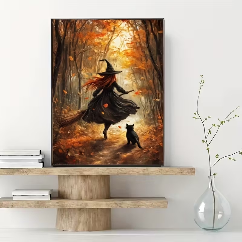 Retro Halloween Herfst Heks Op - Interior Design Living Room recensie en prijs